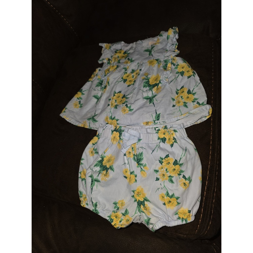 Btween baby floral Easter spring outfit top shorts size 24 months
